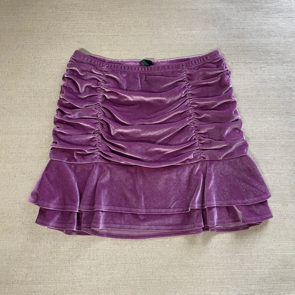 Elegant Purple Velvet Skirt